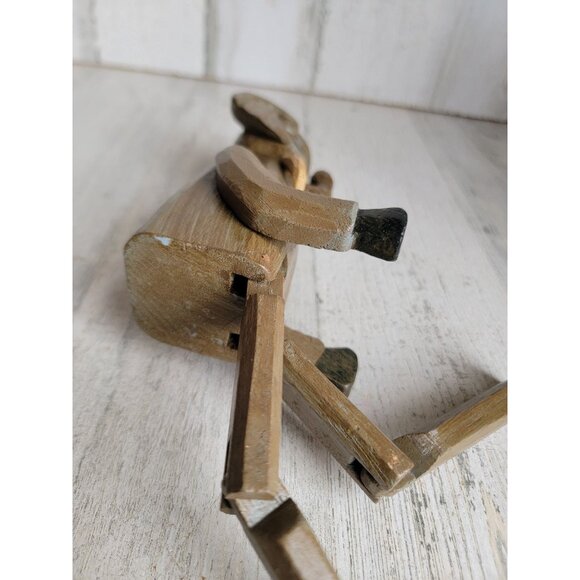 Vintage Elephant wooden‎ feet dangling jointed home decor unique - Picture 6 of 6